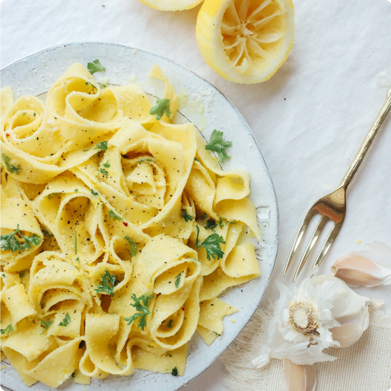 Lemon Garlic Tagliatelle